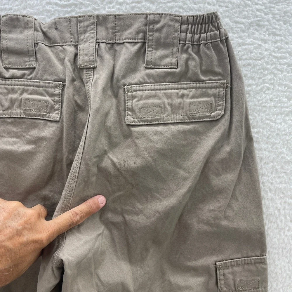 Gravel Gear Pants Mens 34x30 Beige Canvas Cargo Relaxed Fit Workwear Utility